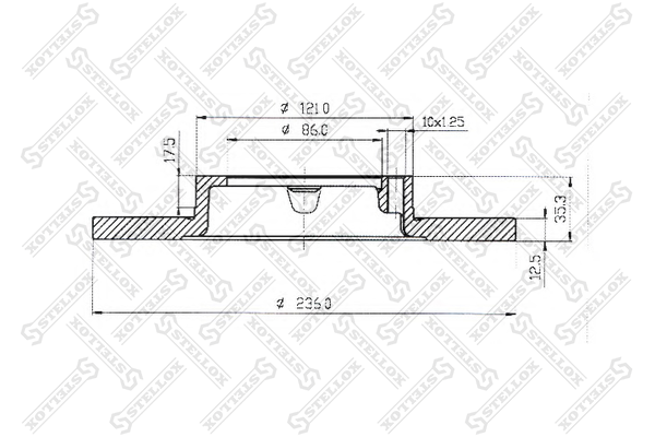 Тормозной диск STELLOX 6020-5001-SX 6020-5001-SX - фото 2