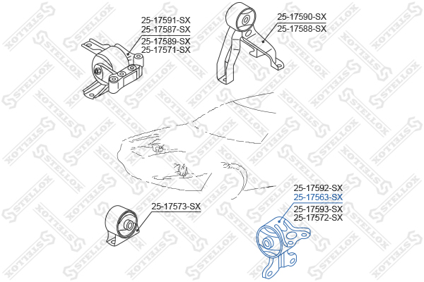 Подушка опора двигателя STELLOX 25-17563-SX 25-17563-SX - фото 3